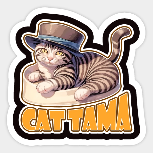 Cat Tama,Tama Super Station Master Sticker by LycheeDesign